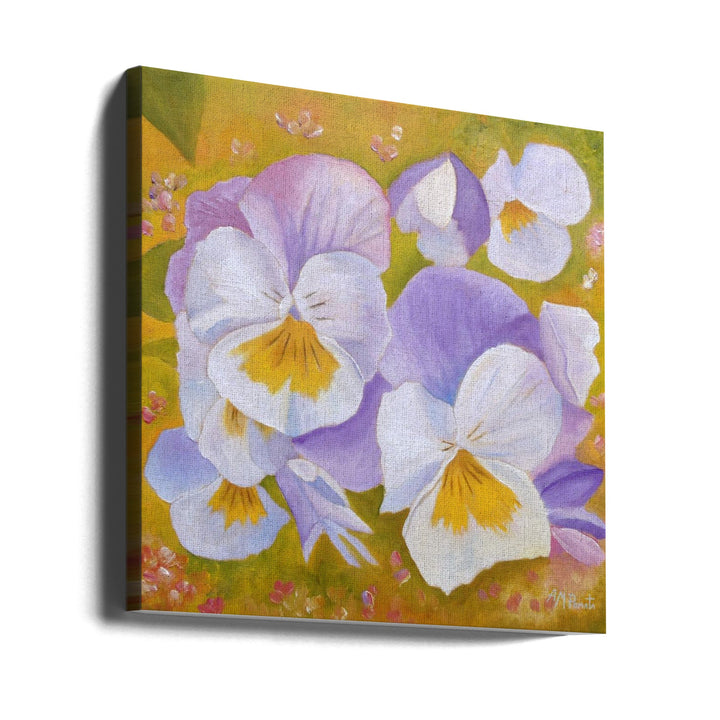Pansies - Square Stretched Canvas, Poster or Fine Art Print I Heart Wall Art