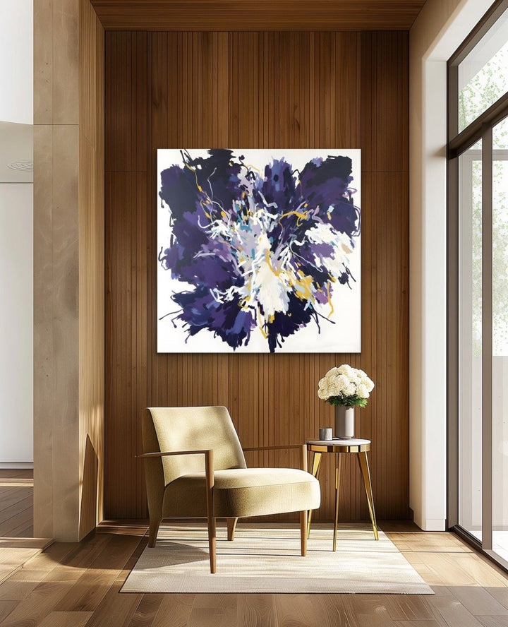 Pansy - Colourful Abstract Blue Floral Art Print - I Heart Wall Art - Poster Print, Canvas Print or Framed Art Print
