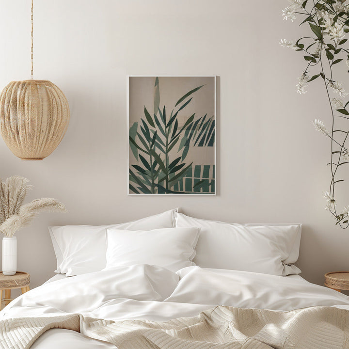 Paper Cut Green Leaves No.2 - Stretched Canvas, Poster or Fine Art Print I Heart Wall Art