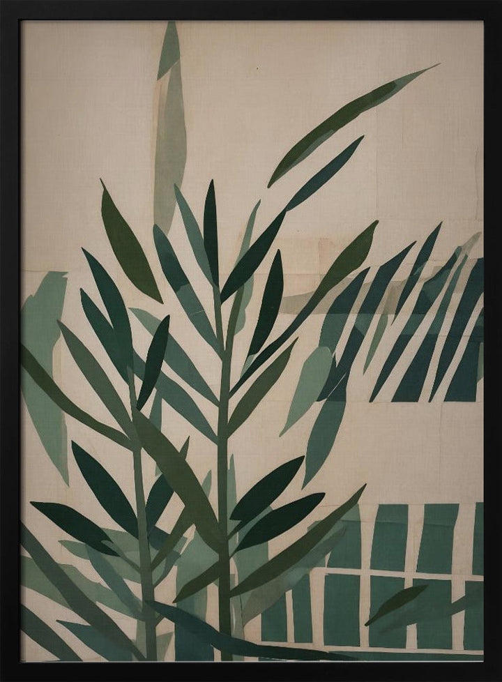 Paper Cut Green Leaves No.2 - Stretched Canvas, Poster or Fine Art Print I Heart Wall Art