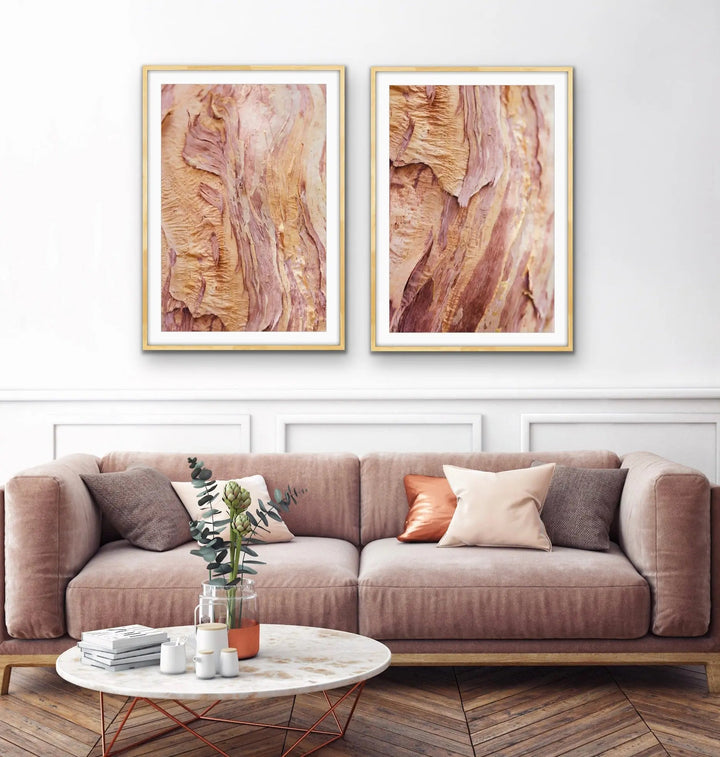 Paperbark- Two Piece Paperbark Tree Australian Nature Print Set - Nature Wall Art Diptych - I Heart Wall Art
