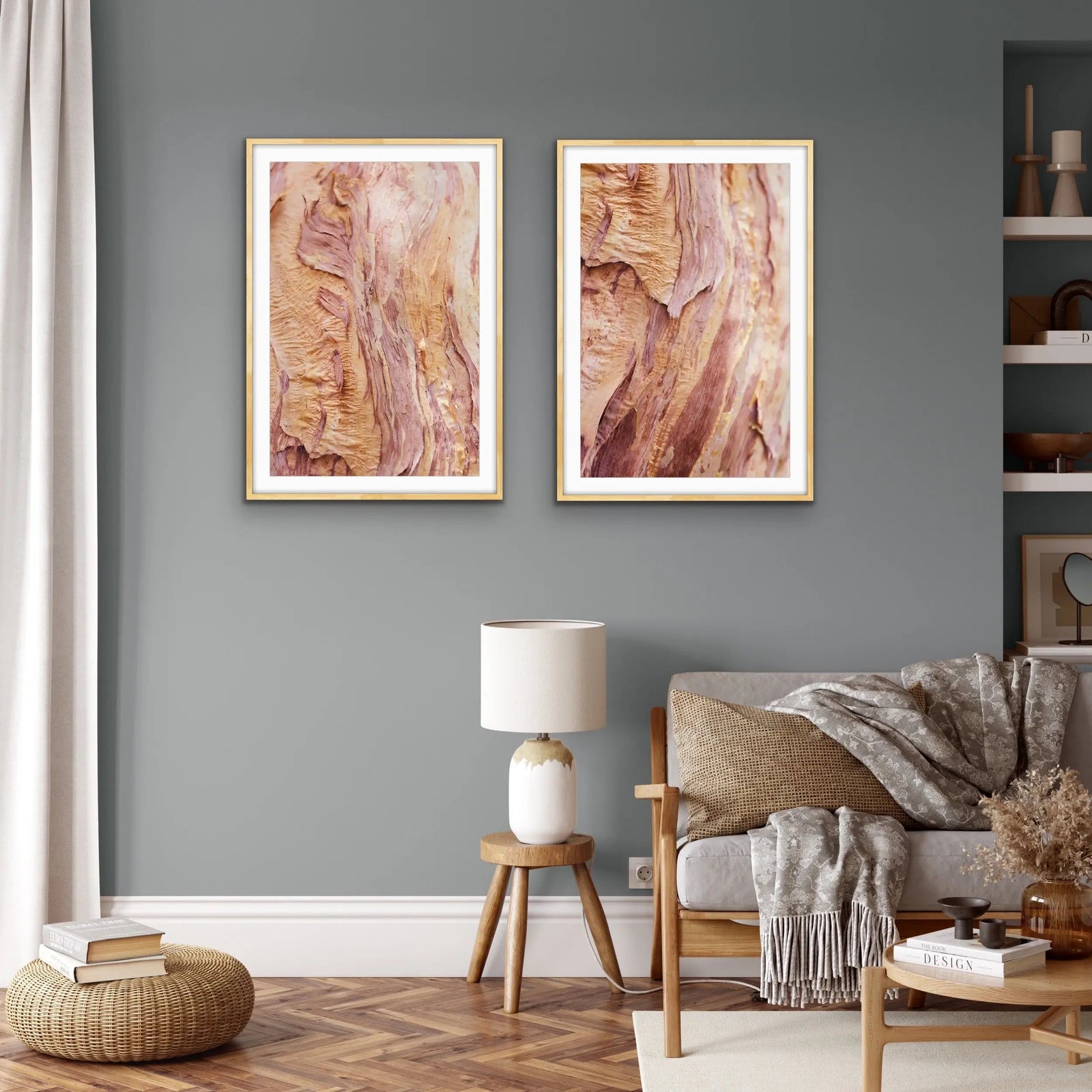 Paperbark- Two Piece Paperbark Tree Australian Nature Print Set - Nature Wall Art Diptych - I Heart Wall Art