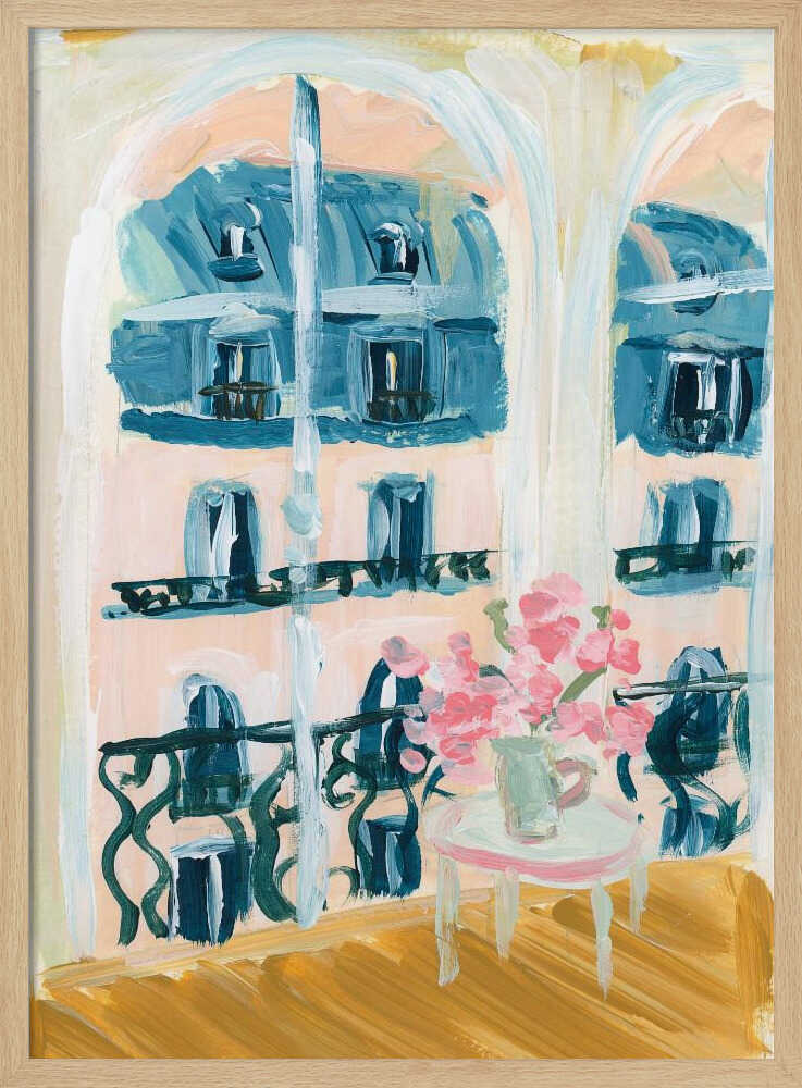 Paris Apartment Acrylic Painting - Stretched Canvas Poster or Fine Art Print