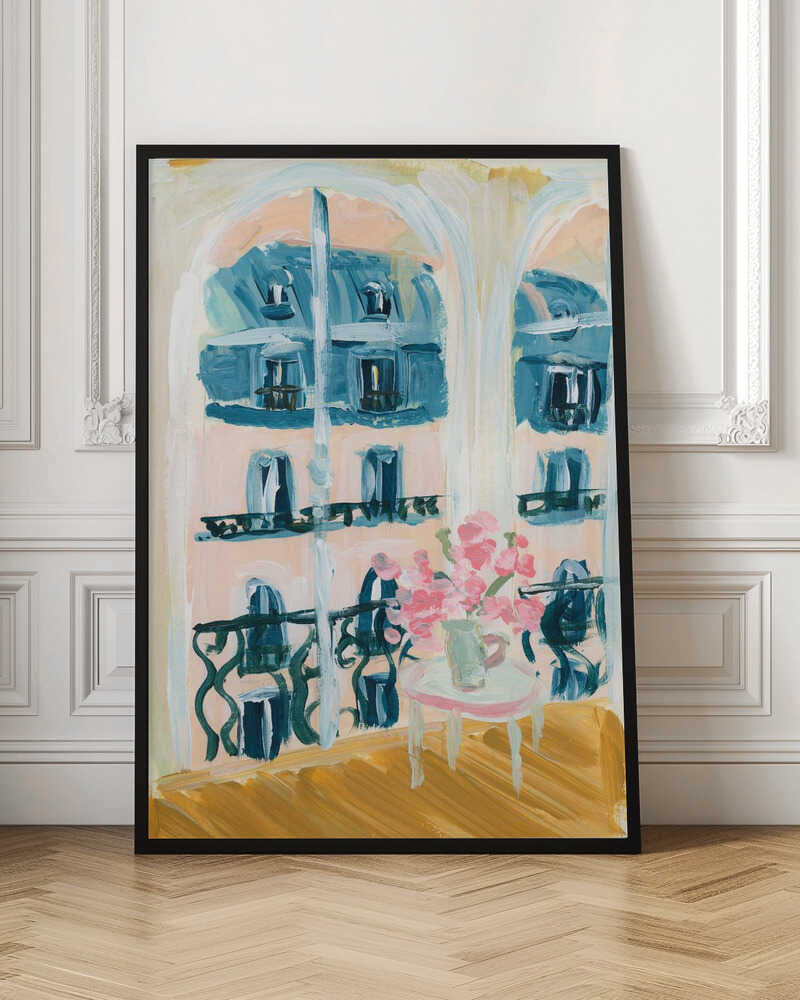 Paris Apartment Acrylic Painting - Stretched Canvas Poster or Fine Art Print