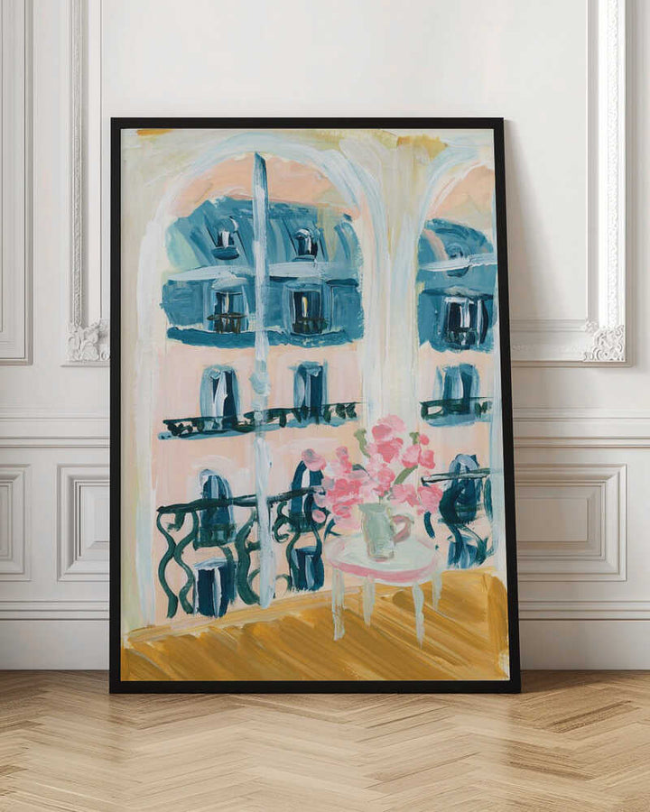 Paris Apartment Acrylic Painting - Stretched Canvas Poster or Fine Art Print