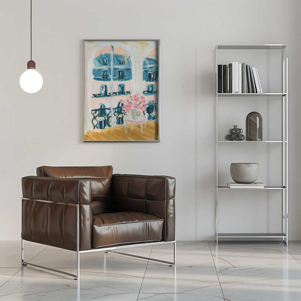 Paris Apartment Acrylic Painting - Stretched Canvas Poster or Fine Art Print