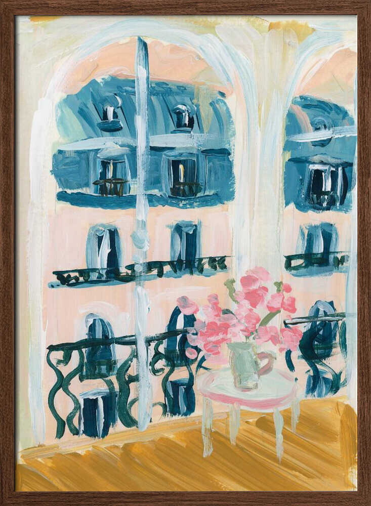 Paris Apartment Acrylic Painting - Stretched Canvas Poster or Fine Art Print