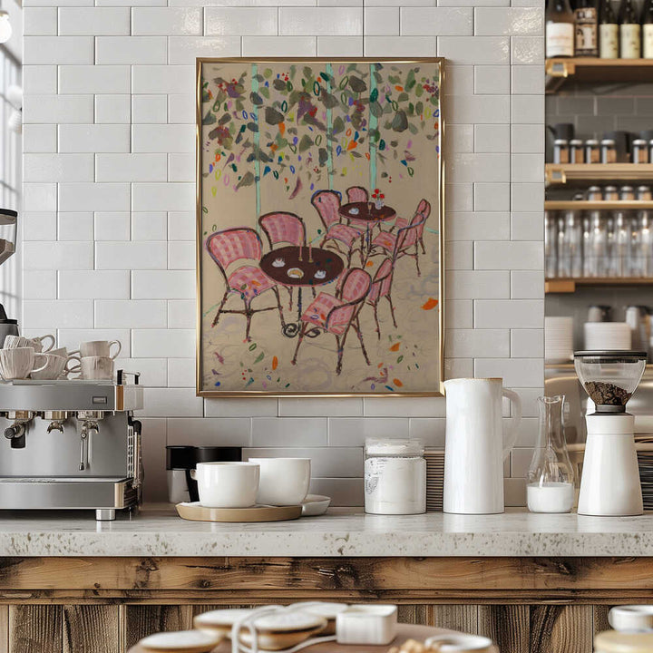 Paris bistro vibes - Stretched Canvas Poster or Fine Art Print