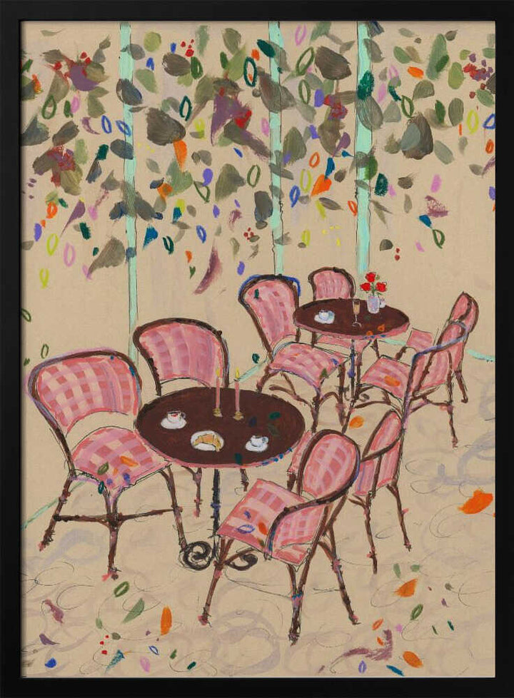 Paris bistro vibes - Stretched Canvas Poster or Fine Art Print
