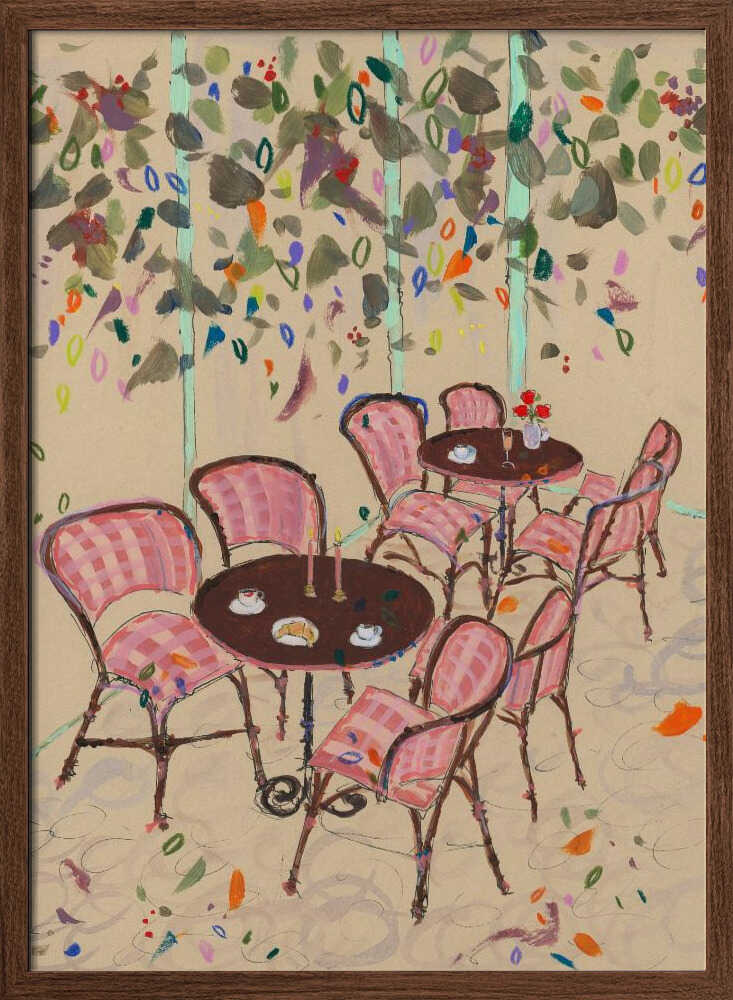 Paris bistro vibes - Stretched Canvas Poster or Fine Art Print