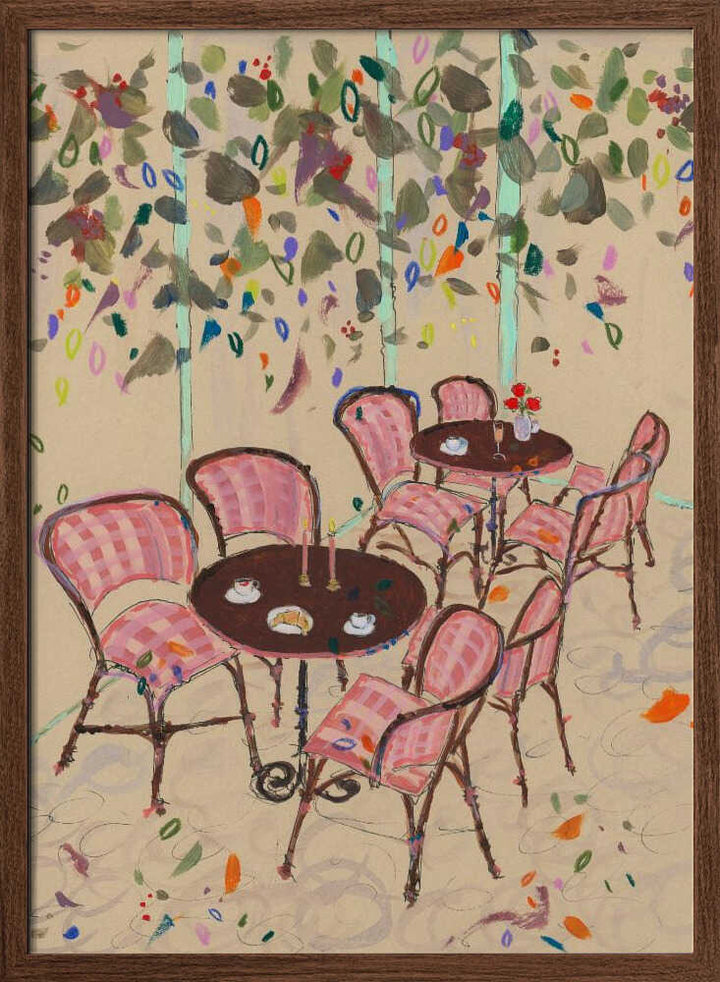 Paris bistro vibes - Stretched Canvas Poster or Fine Art Print