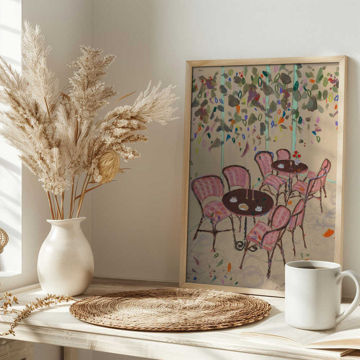Paris bistro vibes - Stretched Canvas Poster or Fine Art Print