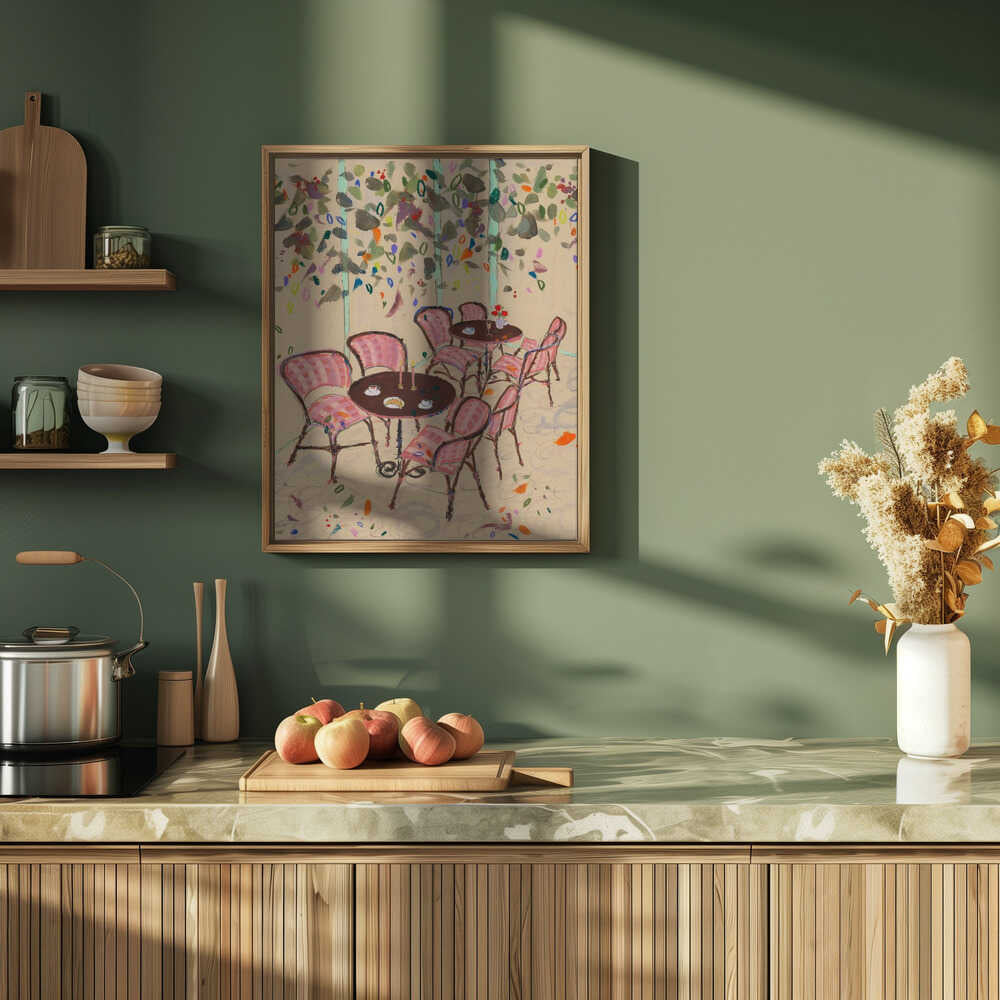 Paris bistro vibes - Stretched Canvas Poster or Fine Art Print