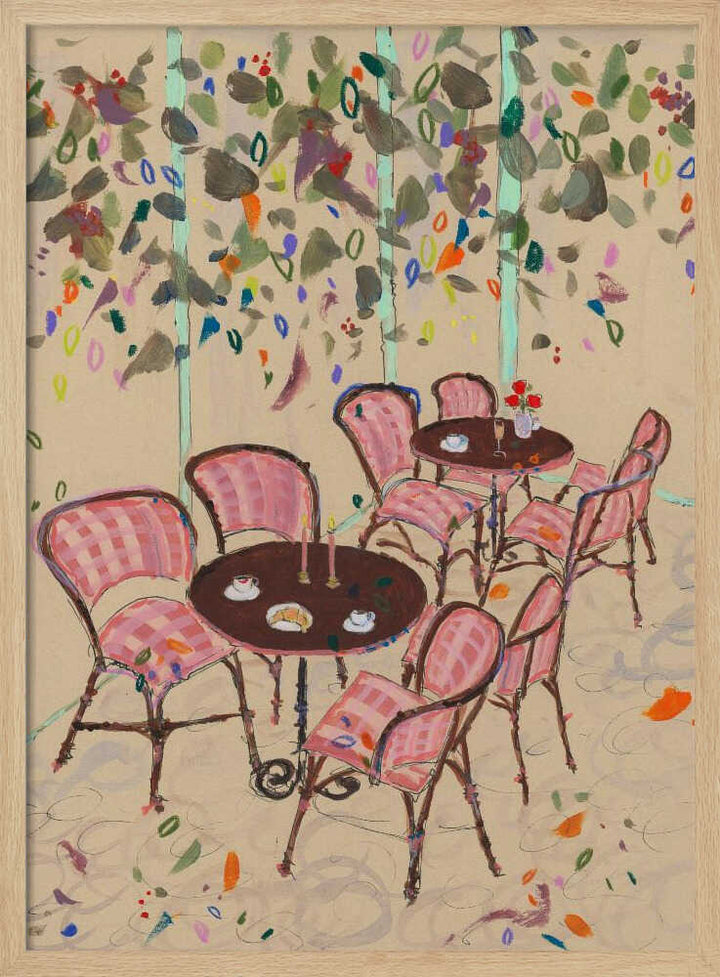 Paris bistro vibes - Stretched Canvas Poster or Fine Art Print