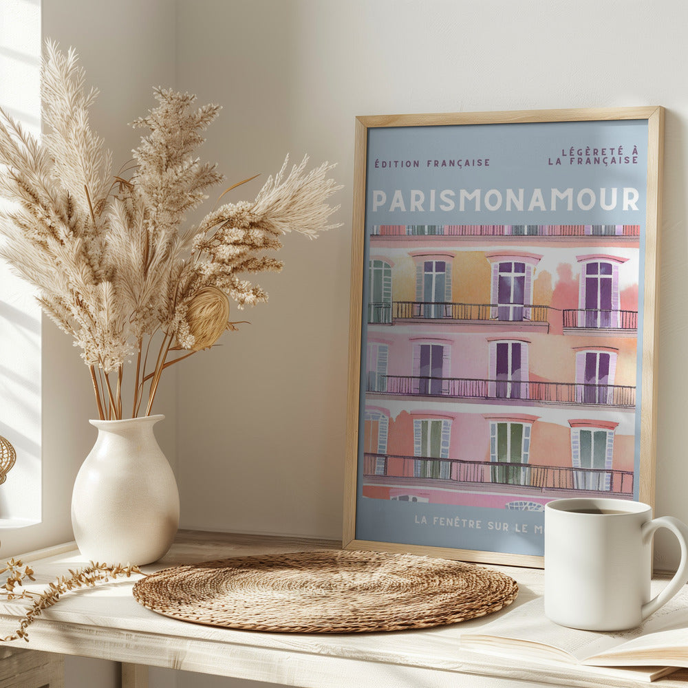 Paris mon Amour - Stretched Canvas, Poster or Fine Art Print I Heart Wall Art