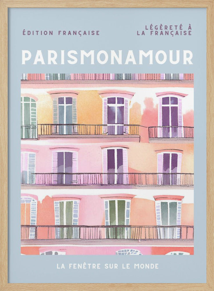 Paris mon Amour - Stretched Canvas, Poster or Fine Art Print I Heart Wall Art