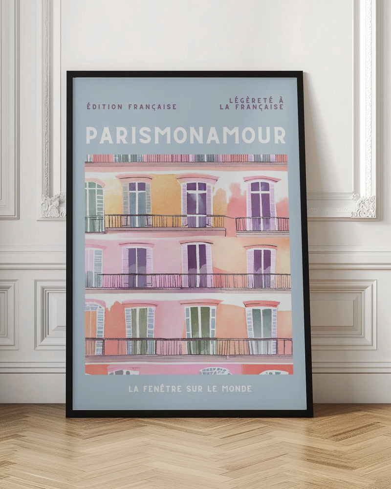 Paris mon Amour - Stretched Canvas, Poster or Fine Art Print I Heart Wall Art