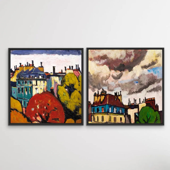 Paris Rooftops 1910-1914 - Set Of Prints of Original Paintings By Henry Lyman Sayen - I Heart Wall Art