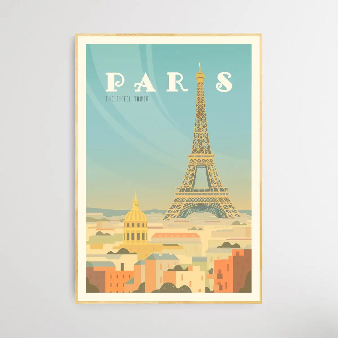 Paris Tower - Vintage Style Travel Print - I Heart Wall Art