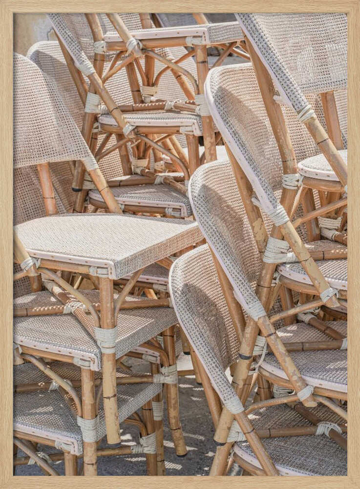 Parisian Bistro Chairs - Stretched Canvas, Poster or Fine Art Print - I Heart Wall Art - Poster Print, Canvas Print or Framed Art Print