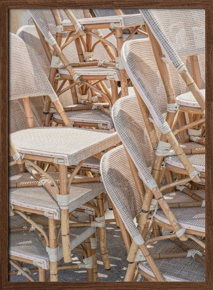 Parisian Bistro Chairs - Stretched Canvas, Poster or Fine Art Print - I Heart Wall Art - Poster Print, Canvas Print or Framed Art Print