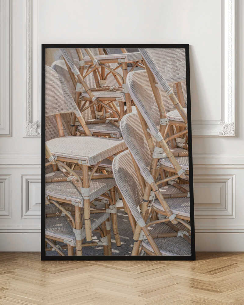 Parisian Bistro Chairs - Stretched Canvas, Poster or Fine Art Print - I Heart Wall Art - Poster Print, Canvas Print or Framed Art Print