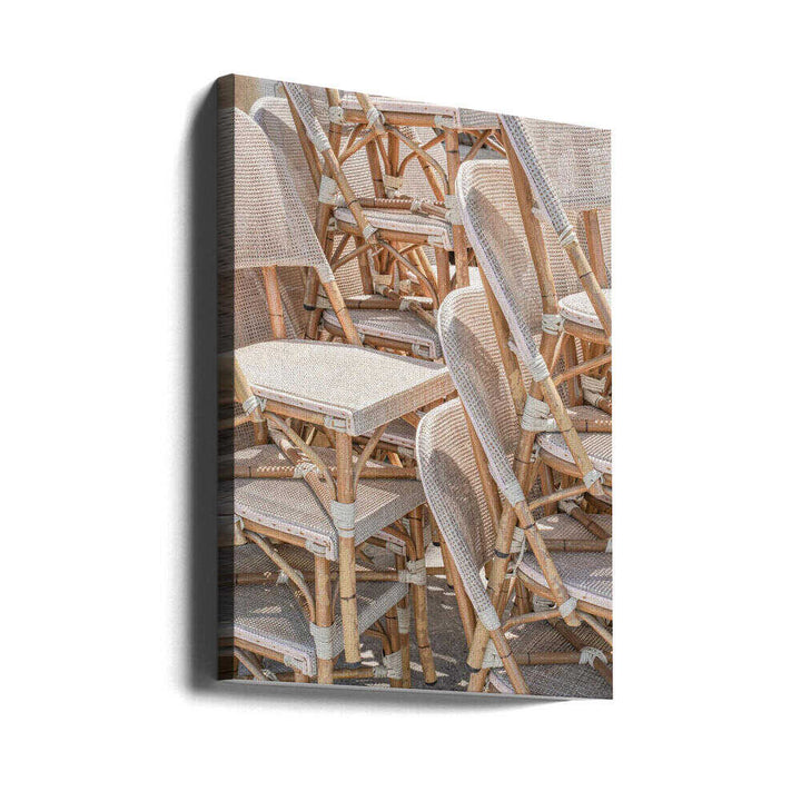 Parisian Bistro Chairs - Stretched Canvas, Poster or Fine Art Print - I Heart Wall Art - Poster Print, Canvas Print or Framed Art Print