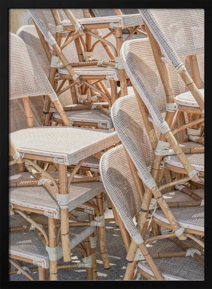 Parisian Bistro Chairs - Stretched Canvas, Poster or Fine Art Print - I Heart Wall Art - Poster Print, Canvas Print or Framed Art Print