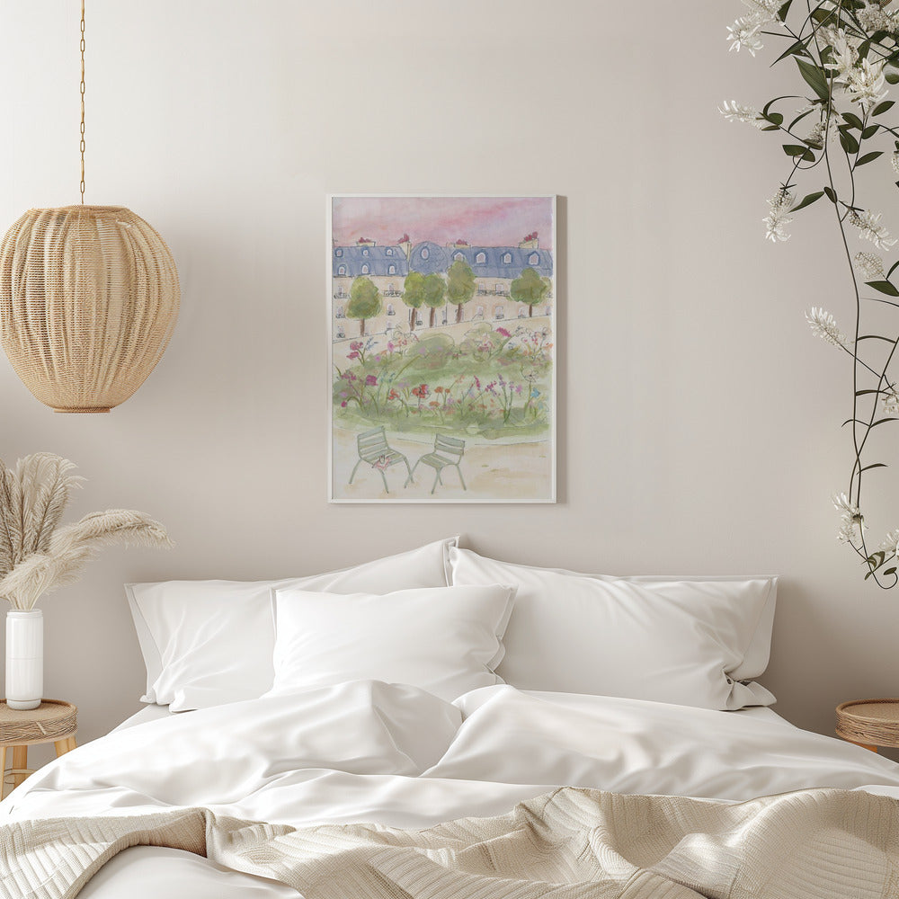 Parisian Garden 70x100 - Stretched Canvas, Poster or Fine Art Print I Heart Wall Art