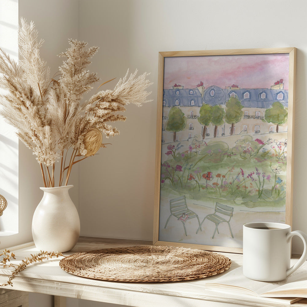 Parisian Garden 70x100 - Stretched Canvas, Poster or Fine Art Print I Heart Wall Art