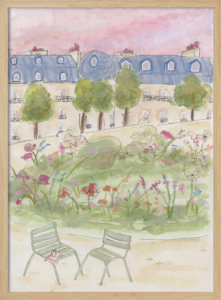 Parisian Garden 70x100 - Stretched Canvas, Poster or Fine Art Print I Heart Wall Art