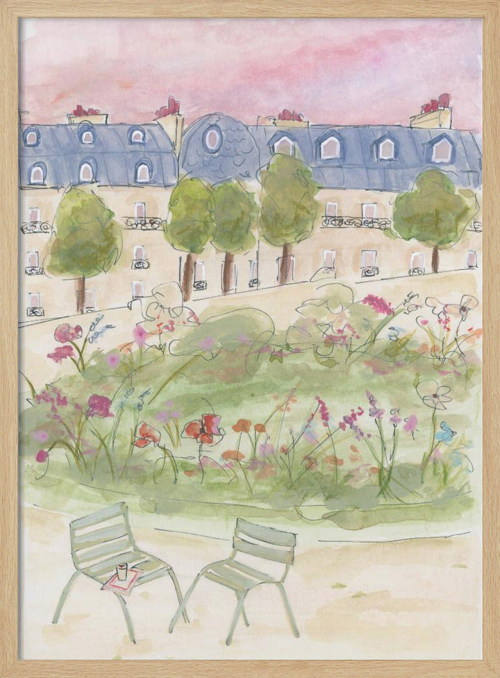 Parisian Garden 70x100 - Stretched Canvas, Poster or Fine Art Print I Heart Wall Art
