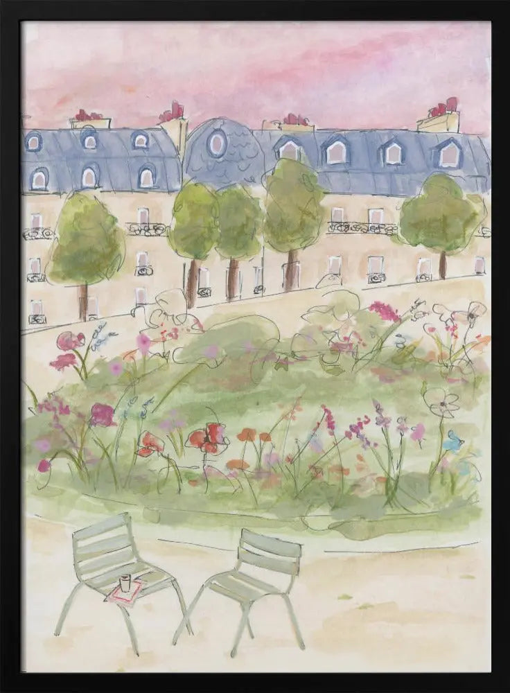 Parisian Garden 70x100 - Stretched Canvas, Poster or Fine Art Print I Heart Wall Art