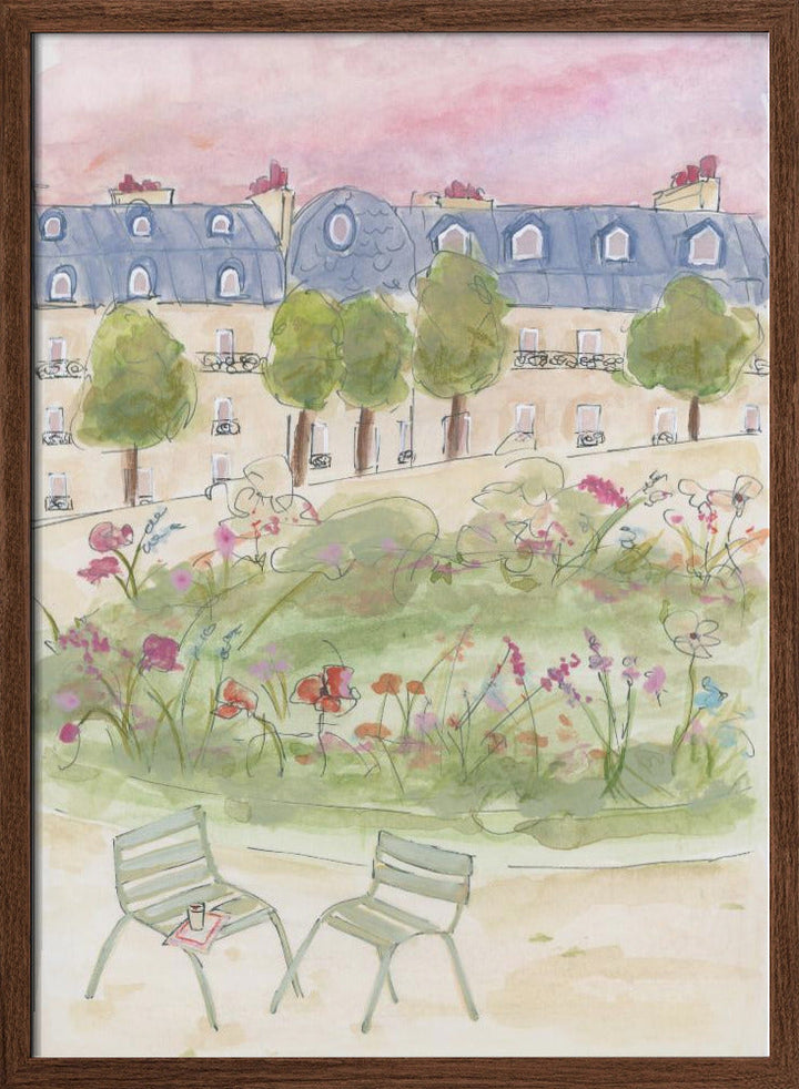 Parisian Garden 70x100 - Stretched Canvas, Poster or Fine Art Print I Heart Wall Art