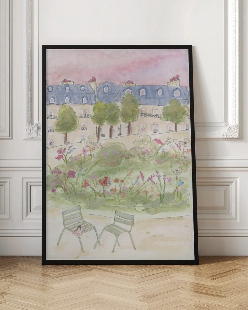Parisian Garden 70x100 - Stretched Canvas, Poster or Fine Art Print I Heart Wall Art
