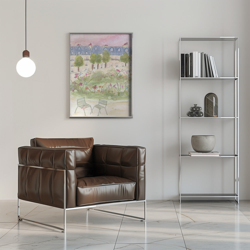Parisian Garden 70x100 - Stretched Canvas, Poster or Fine Art Print I Heart Wall Art