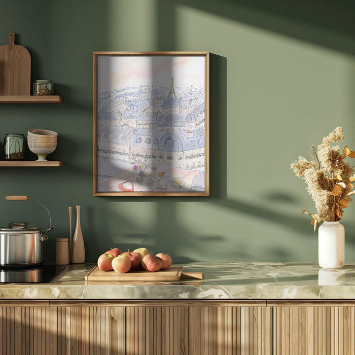 Parisian Rooftop 70x100 - Stretched Canvas, Poster or Fine Art Print I Heart Wall Art