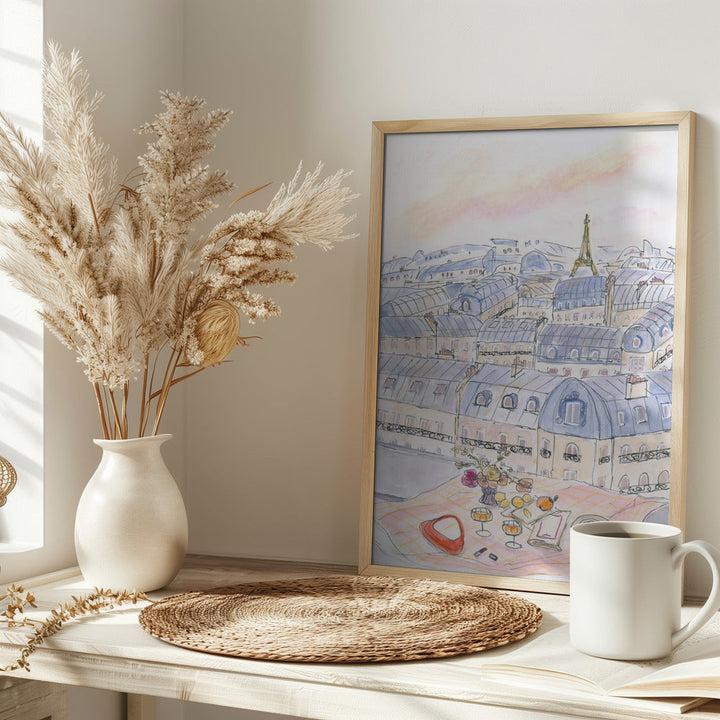 Parisian Rooftop 70x100 - Stretched Canvas, Poster or Fine Art Print I Heart Wall Art