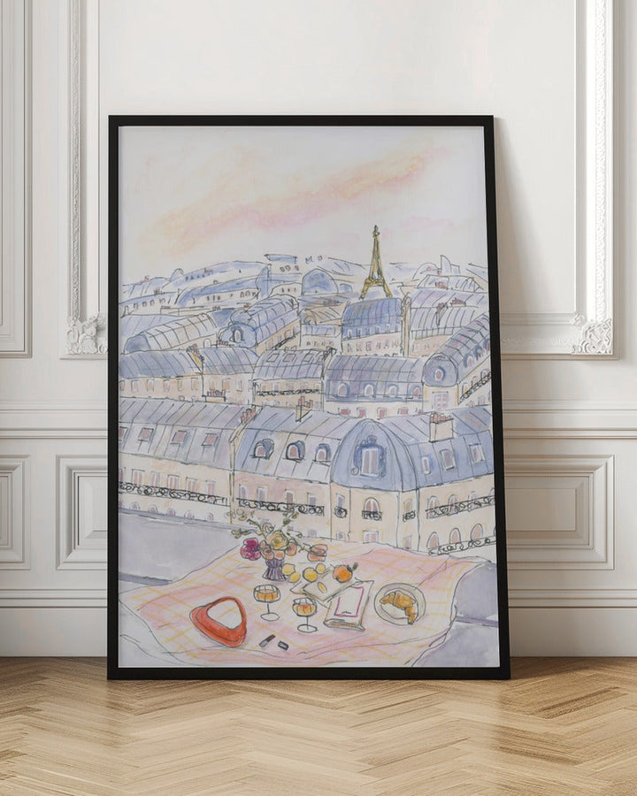 Parisian Rooftop 70x100 - Stretched Canvas, Poster or Fine Art Print I Heart Wall Art