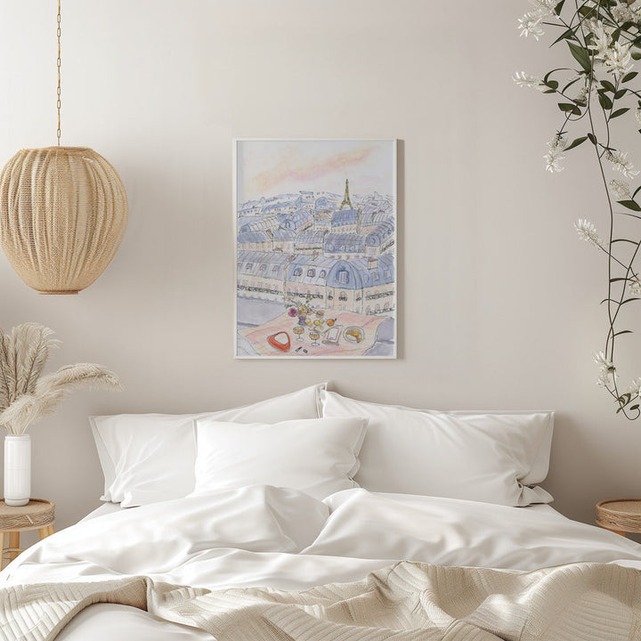 Parisian Rooftop 70x100 - Stretched Canvas, Poster or Fine Art Print I Heart Wall Art