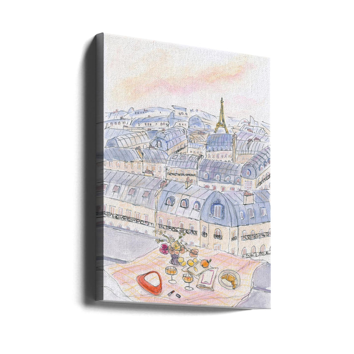 Parisian Rooftop 70x100 - Stretched Canvas, Poster or Fine Art Print I Heart Wall Art
