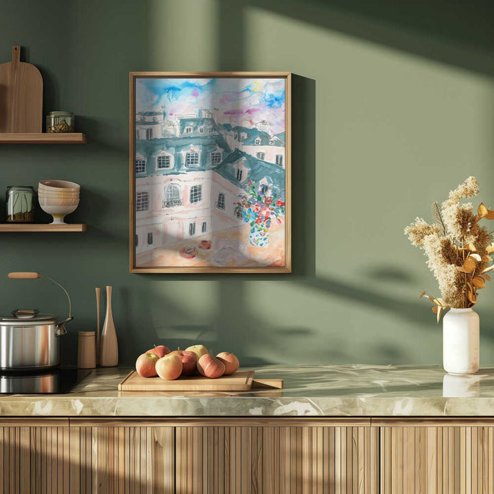 Parisian Rooftop - Stretched Canvas Poster or Fine Art Print