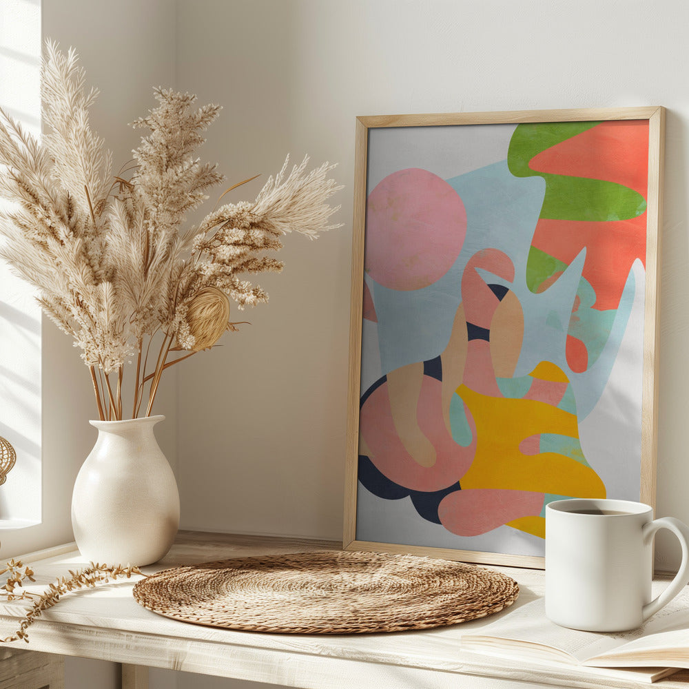 Pastel cut out - Stretched Canvas, Poster or Fine Art Print I Heart Wall Art