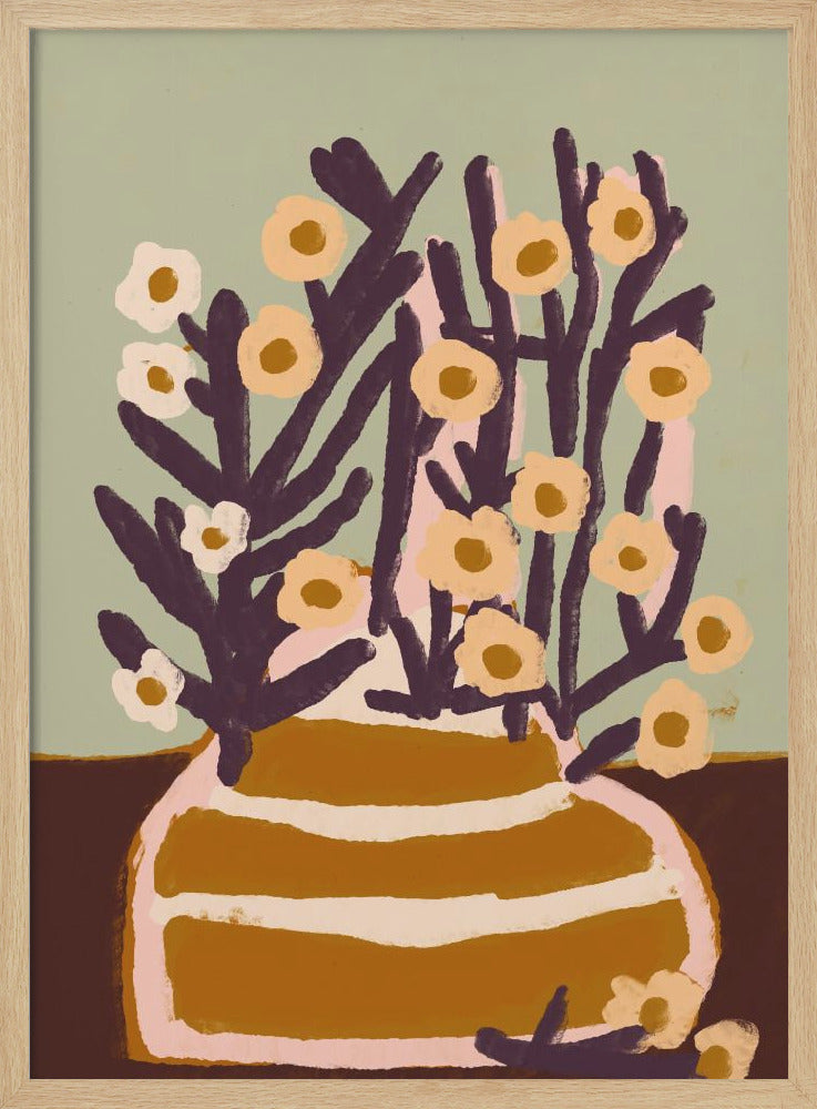 Pastel Flower Impression No 6 - Stretched Canvas, Poster or Fine Art Print I Heart Wall Art
