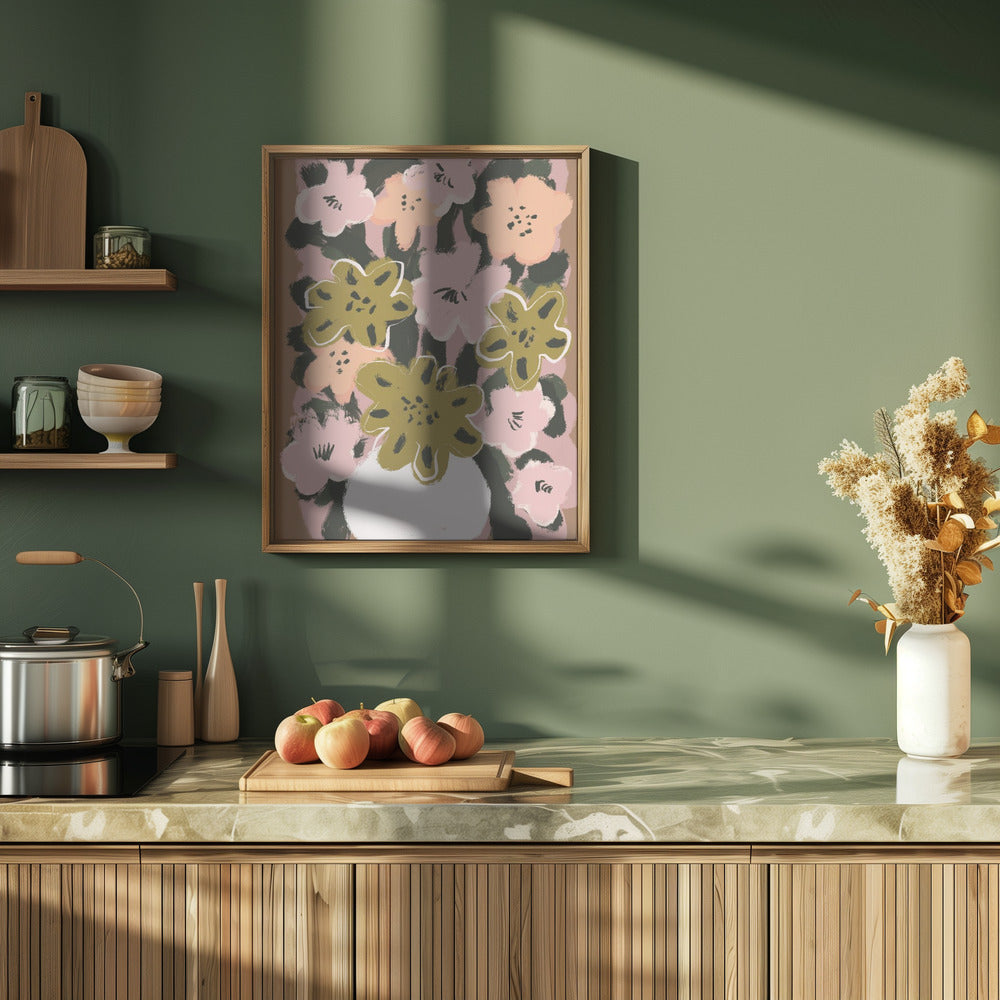 Pastel Flower Impression No 7 - Stretched Canvas, Poster or Fine Art Print I Heart Wall Art