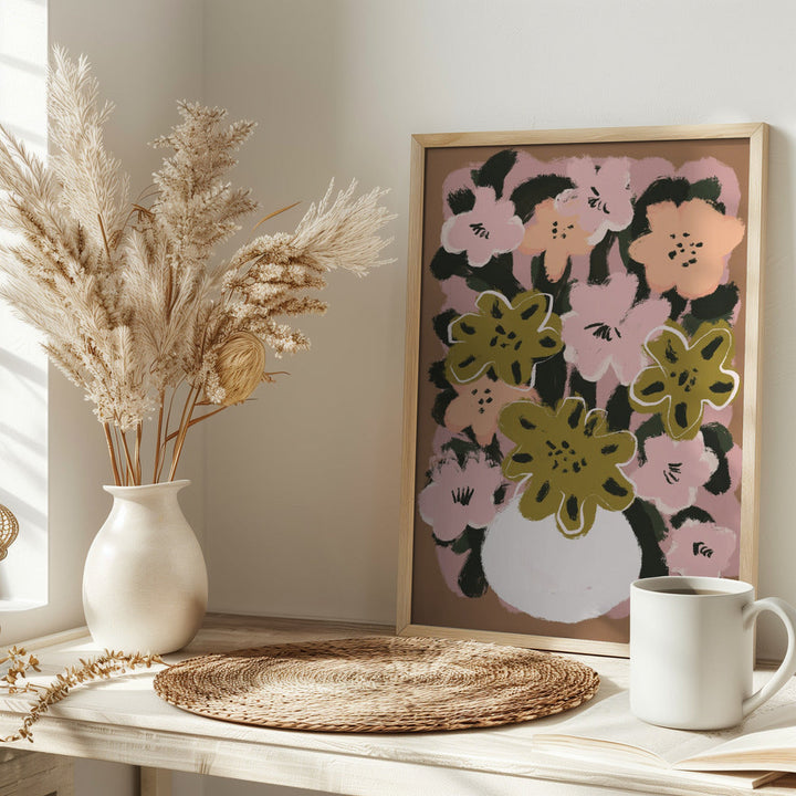 Pastel Flower Impression No 7 - Stretched Canvas, Poster or Fine Art Print I Heart Wall Art