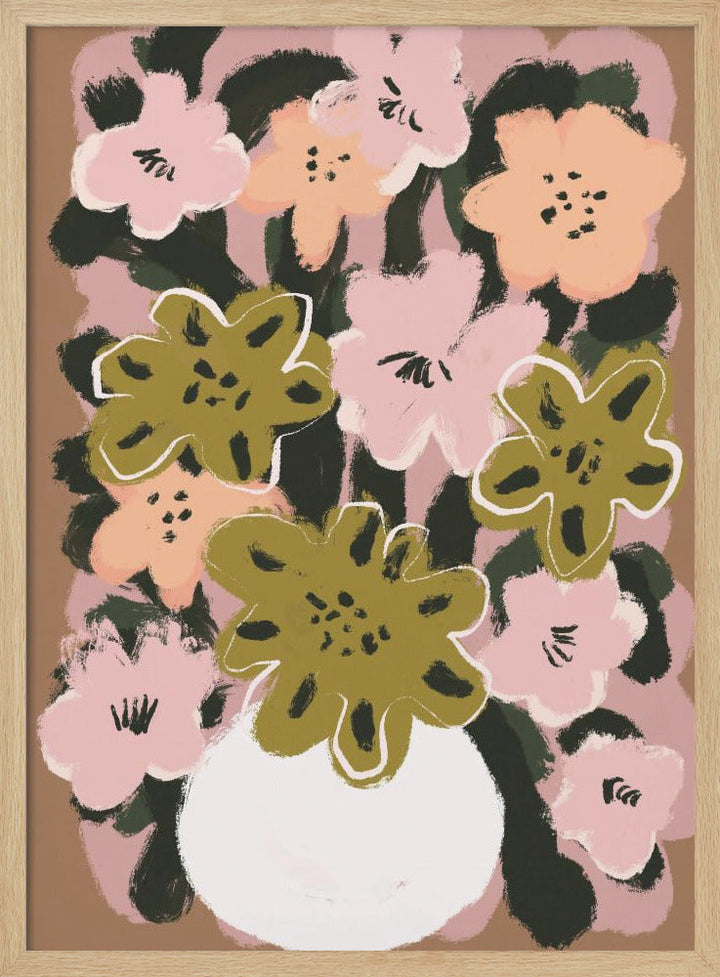 Pastel Flower Impression No 7 - Stretched Canvas, Poster or Fine Art Print I Heart Wall Art