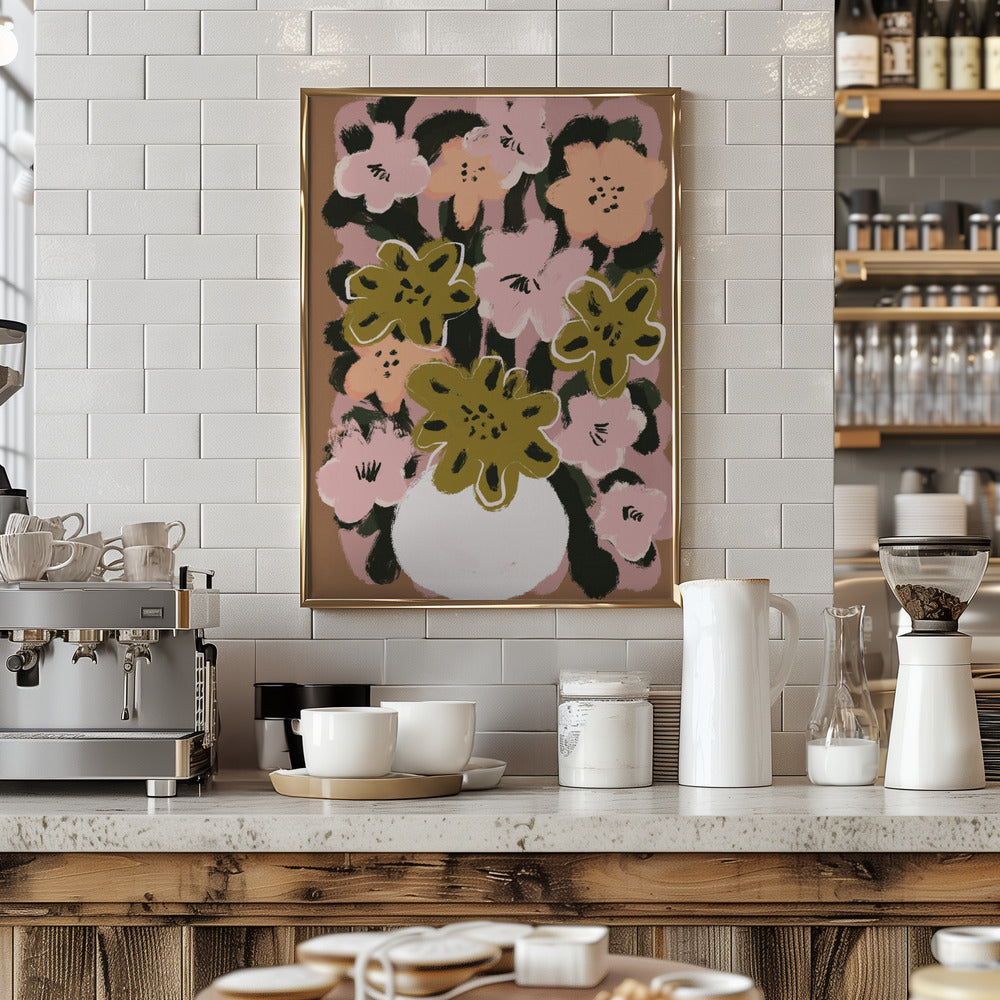 Pastel Flower Impression No 7 - Stretched Canvas, Poster or Fine Art Print I Heart Wall Art