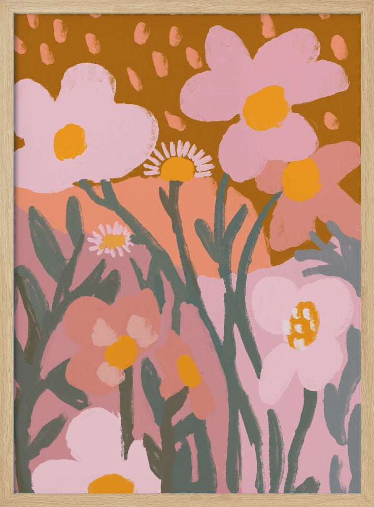 Pastel Flower Impression No 7 - Stretched Canvas, Poster or Fine Art Print I Heart Wall Art
