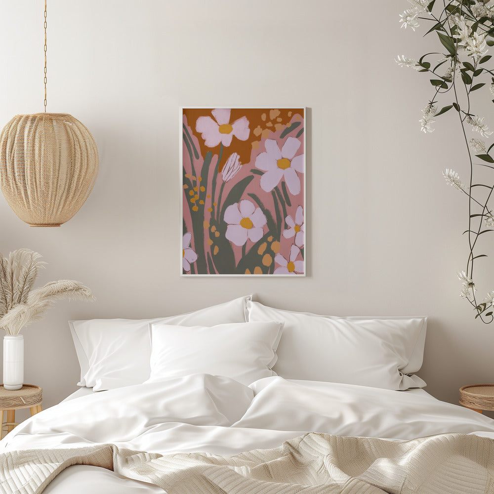 Pastel Flower Impressions No 8 - Stretched Canvas, Poster or Fine Art Print I Heart Wall Art